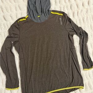 Reebok Men's Brown and Yellow Hoodie